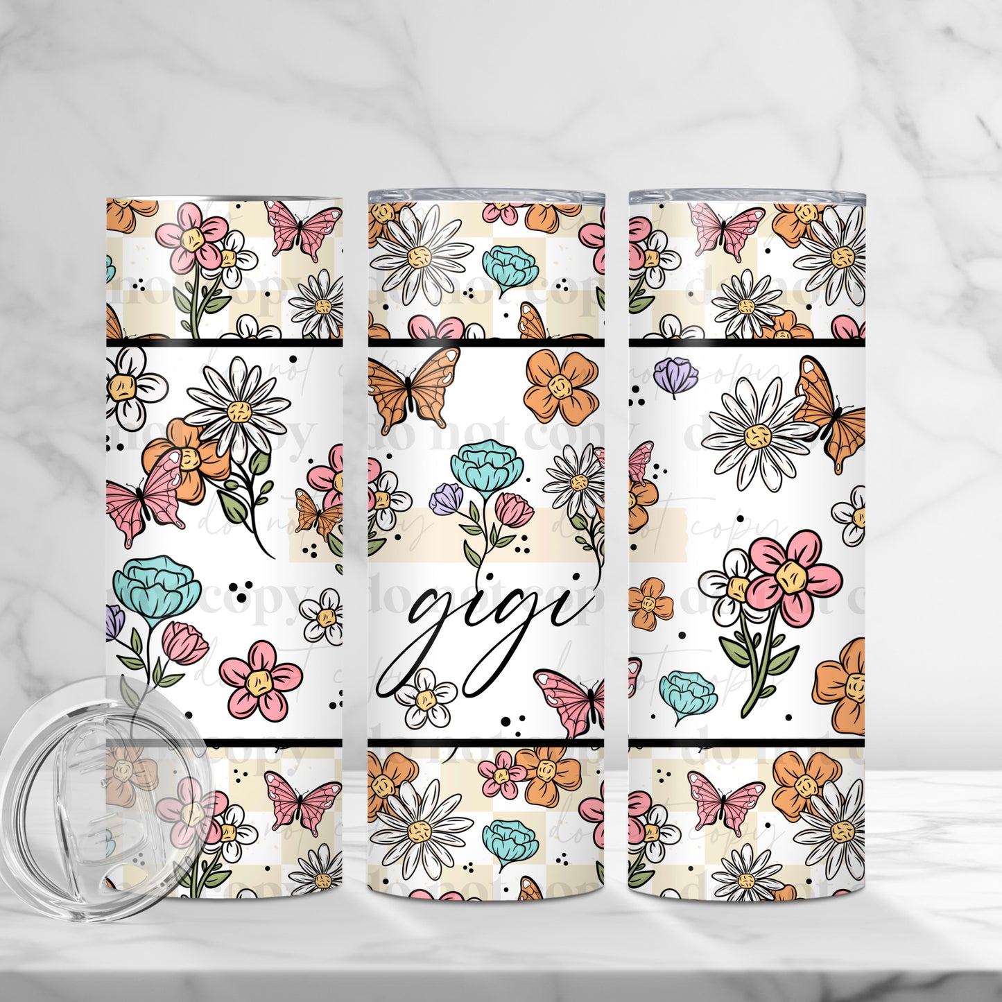 Floral Gigi 20oz Skinny Tumbler Sublimation Print
