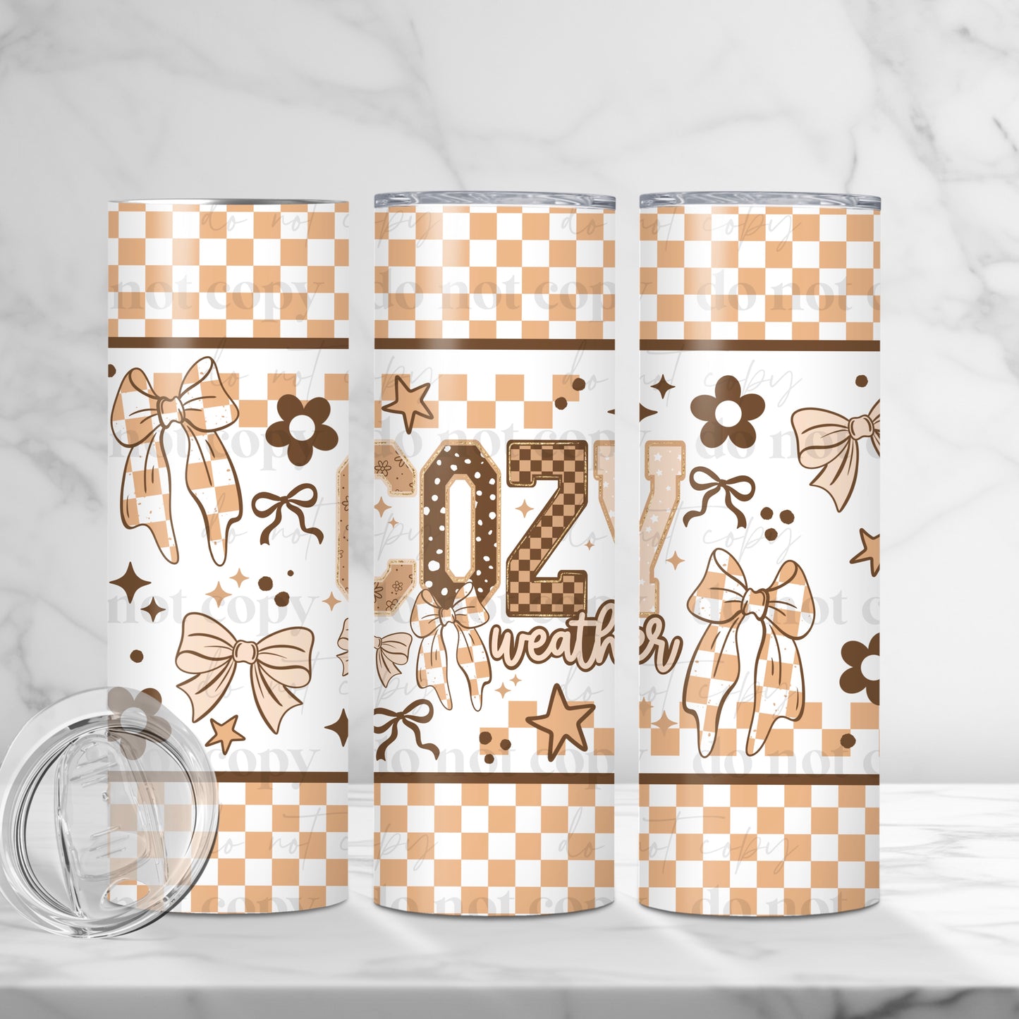 Cozy Weather 20oz Skinny Tumbler Sublimation Print