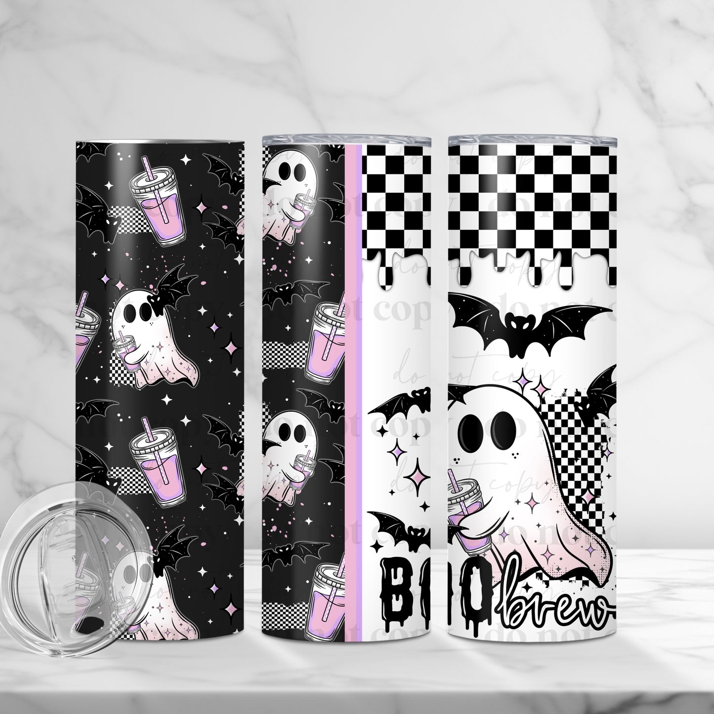 Boo Brew 20oz Skinny Tumbler Sublimation Print