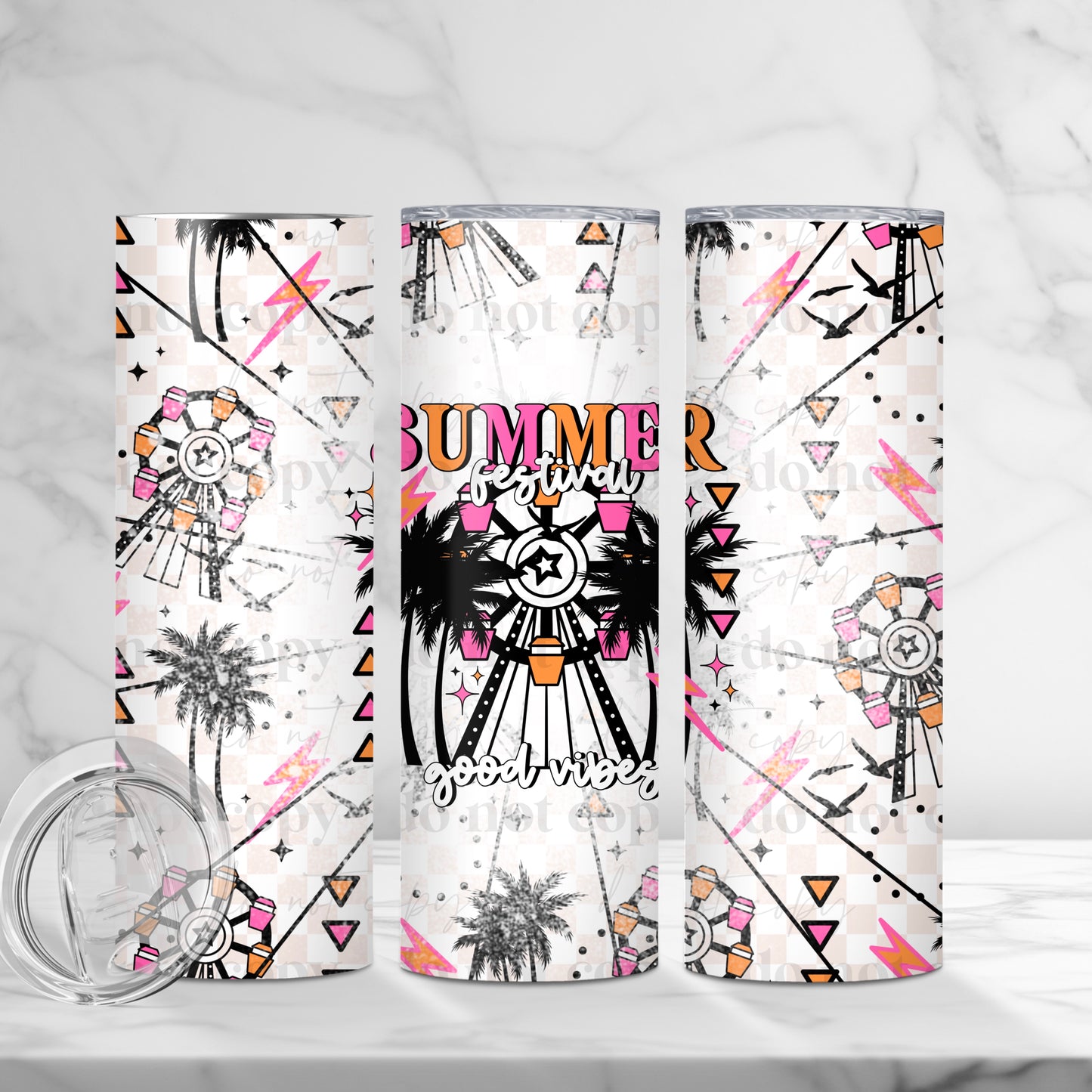 Summer Festival 20oz Skinny Tumbler Sublimation Print