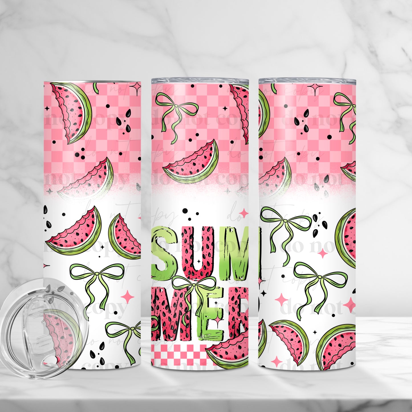 Summer Watermelon 20oz Skinny Tumbler Sublimation Print