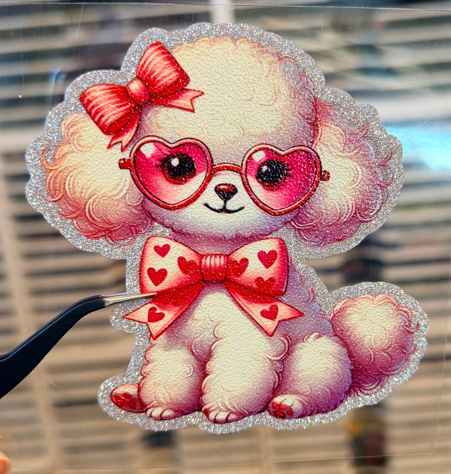 UV DTF Glitter Stickers | 3.5"–4" Textured Finish on Sparkly Silver Background – Waterproof Durable Decals for Tumblers, Laptops & More