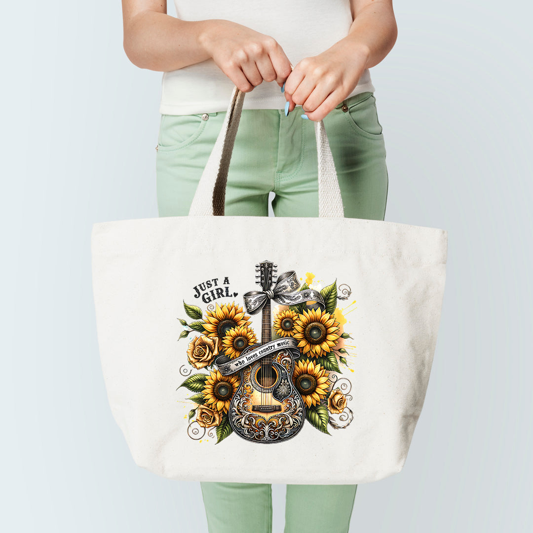 Just A Girl Who Loves Country Music Tote Bag Sublimation Print