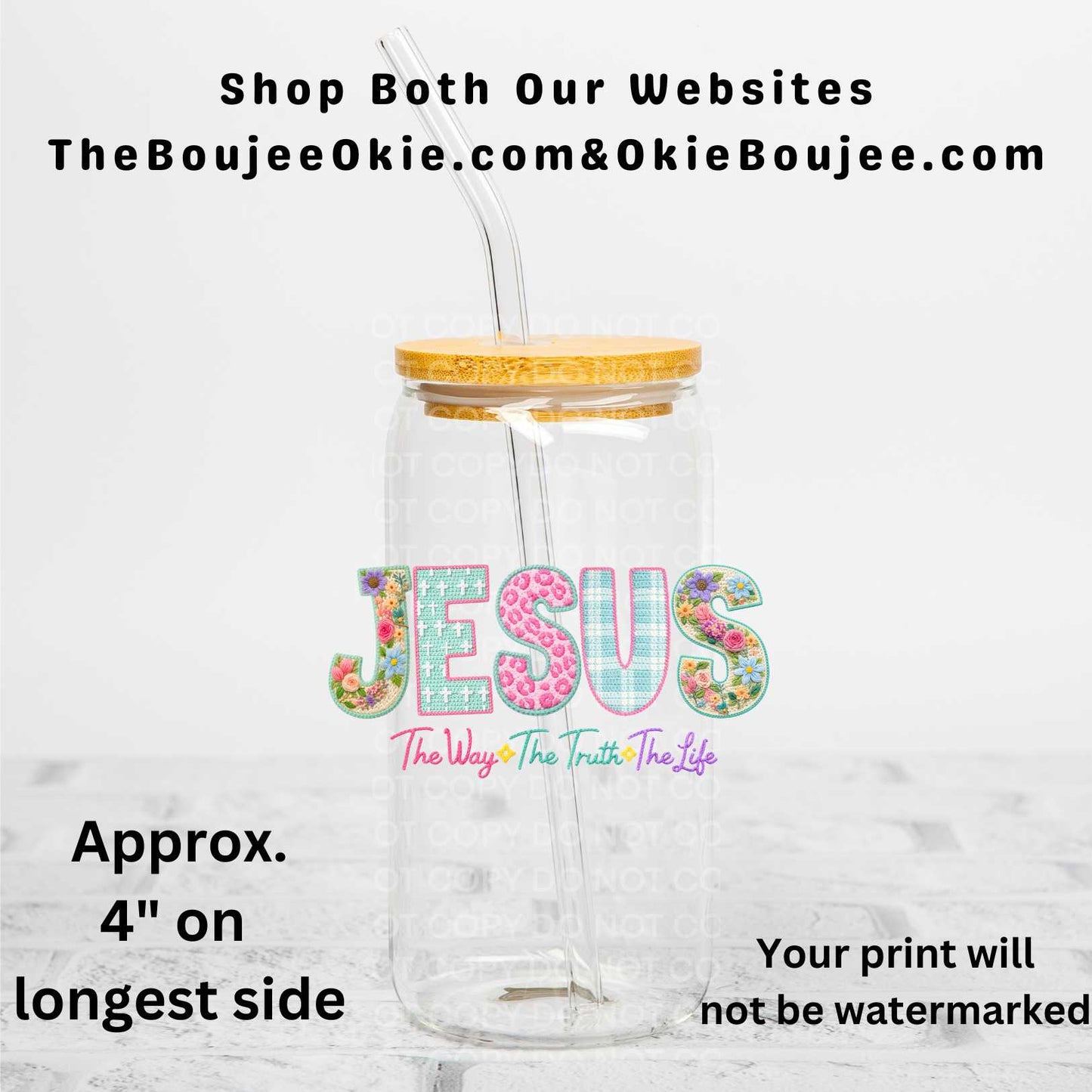 Jesus The Way The Truth The Life Uv Dtf Decal Double Sided