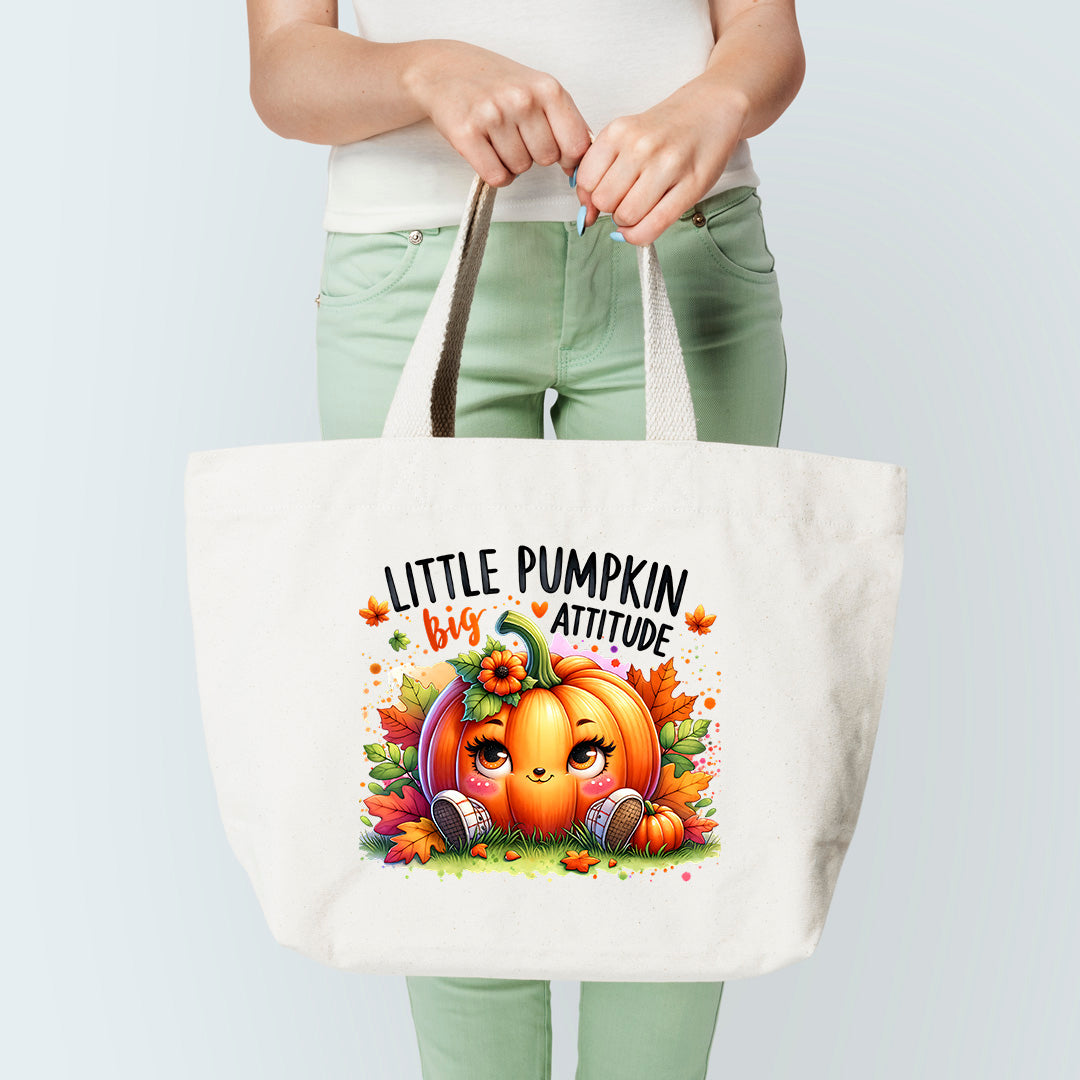 Little Pumpkin Big Attitude Tote Bag Sublimation Print
