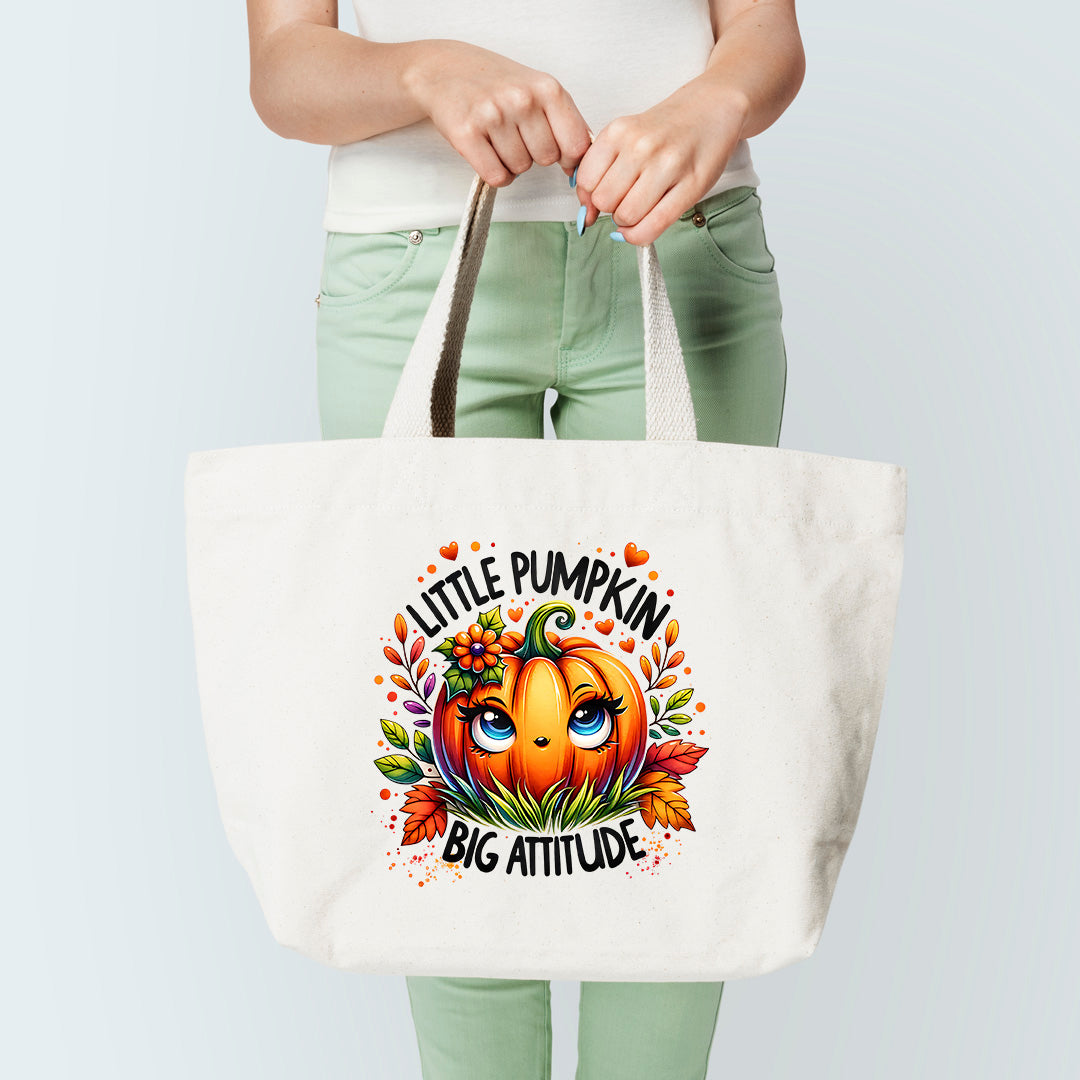 Little Pumpkin Big Attitude Tote Bag Sublimation Print