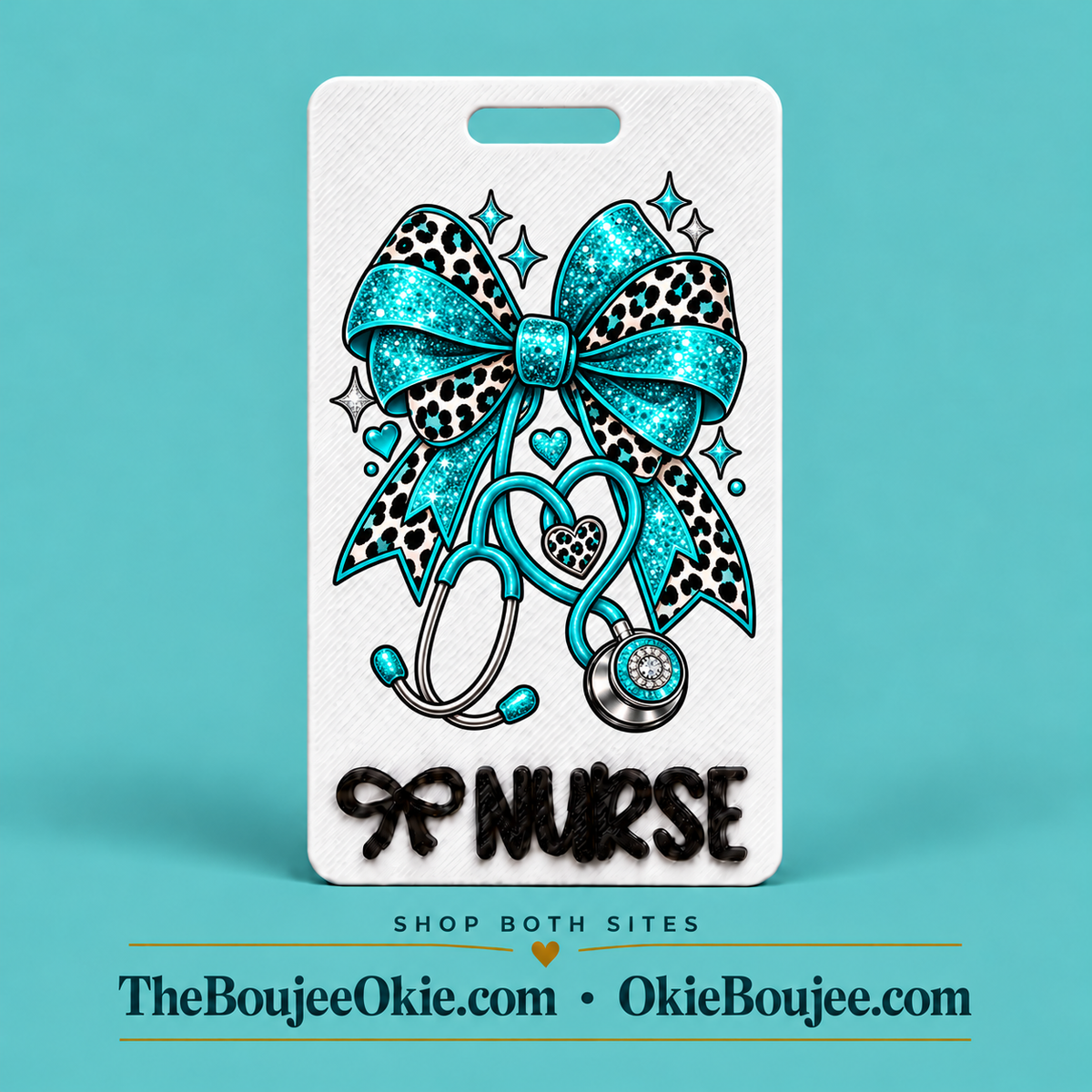 Vertical Badge Buddy UV DTF Decal | Bow Stethoscope | Nurse & Healthcare Designs | Funny & Seasonal Transfers