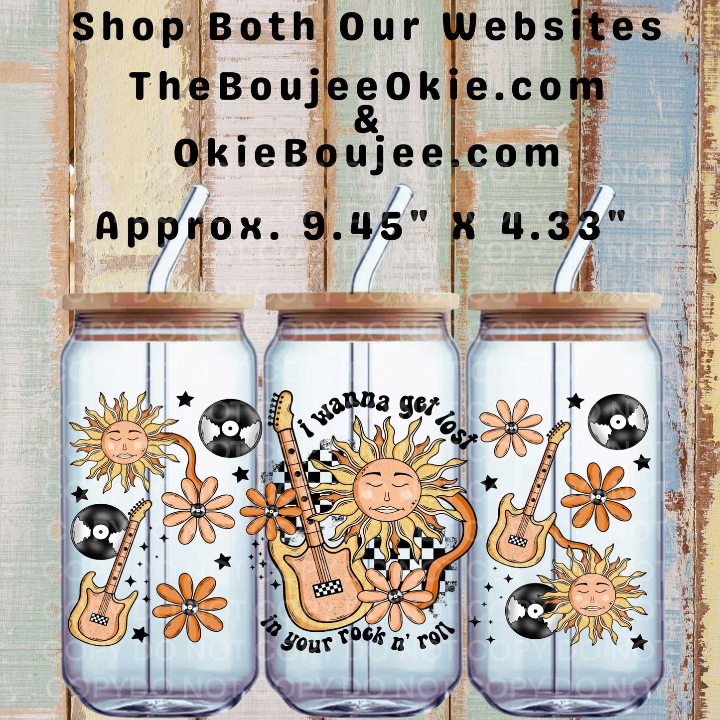 I Wanna Get Lost In Your Rock N Roll Double Sided Uv Dtf Wrap