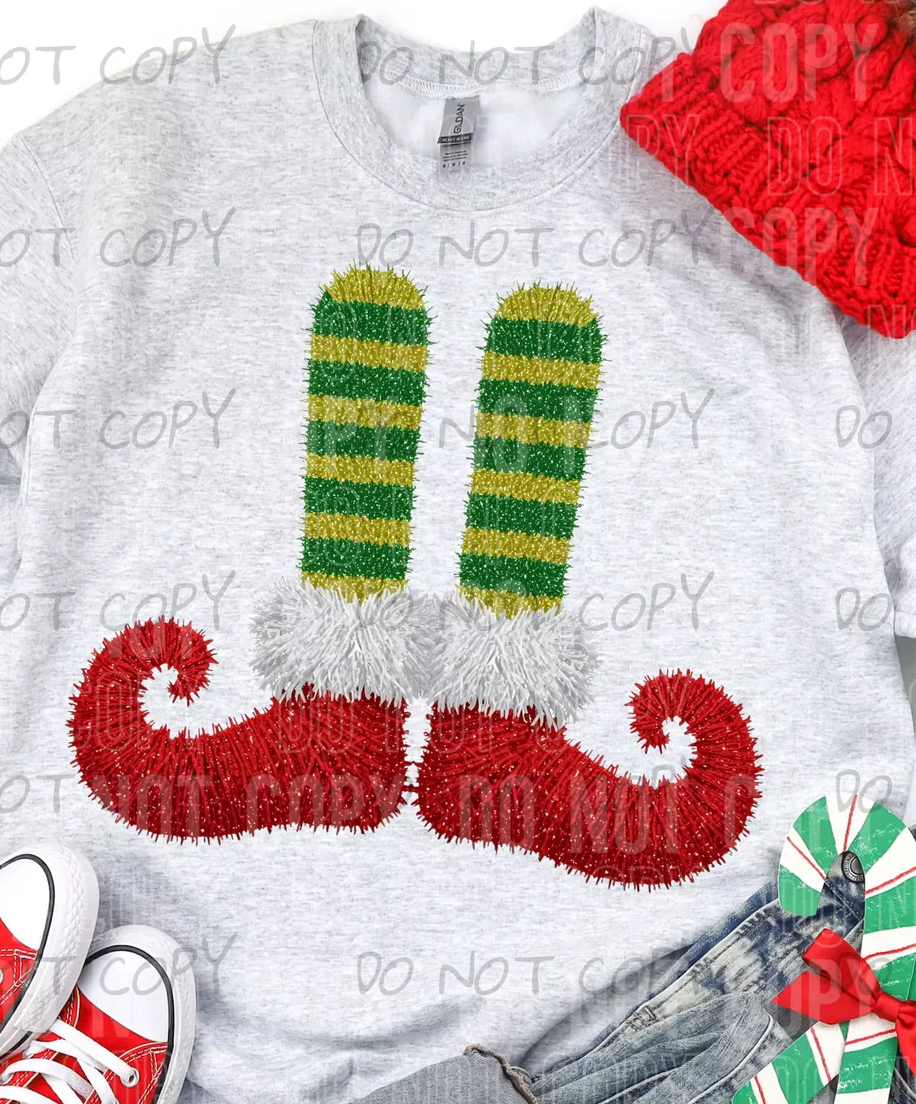 Elf Feet Faux Yarn Dtf Print Transfer Youth 8"