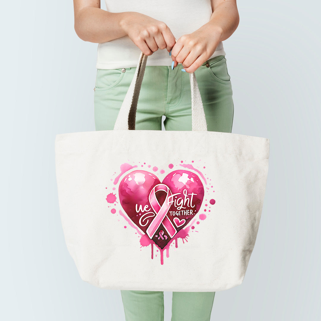 We Fight Together Tote Bag Sublimation Print Breast Cancer Awareness V2 Breast Cancer Awareness
