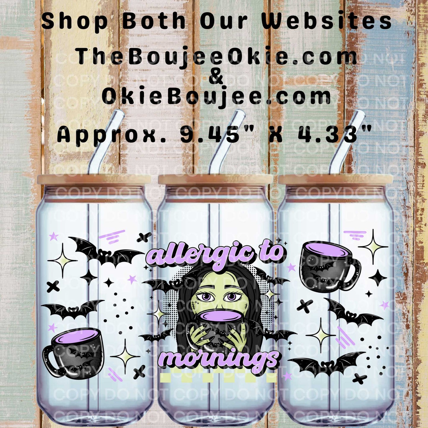 Allergic To Mornings Double Sided Uv Dtf Wrap