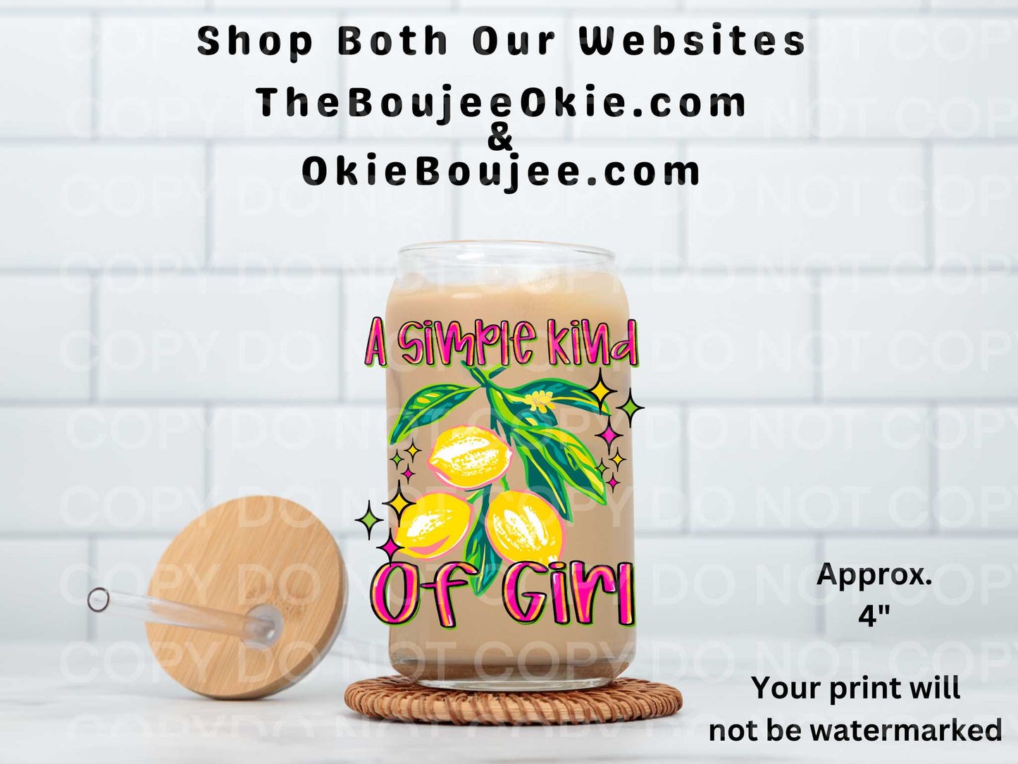 A Simple Kind Of Girl UV DTF Decal Double Sided