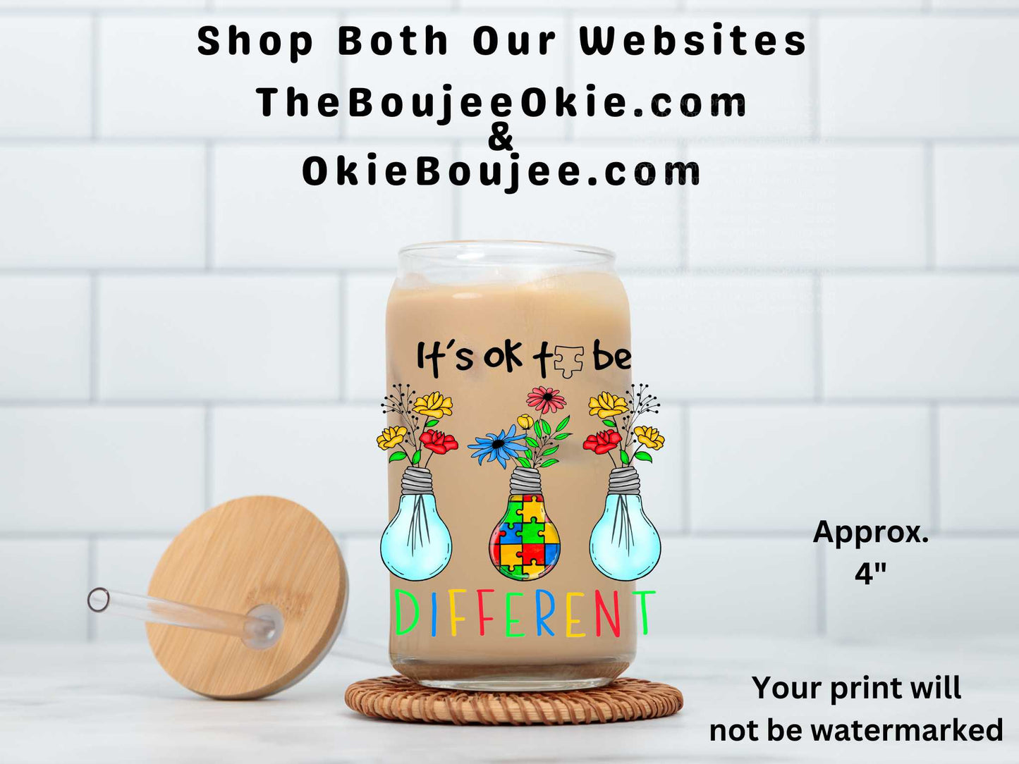It's Okay To Be Different Double-Sided UV DTF Decal Autism Awareness