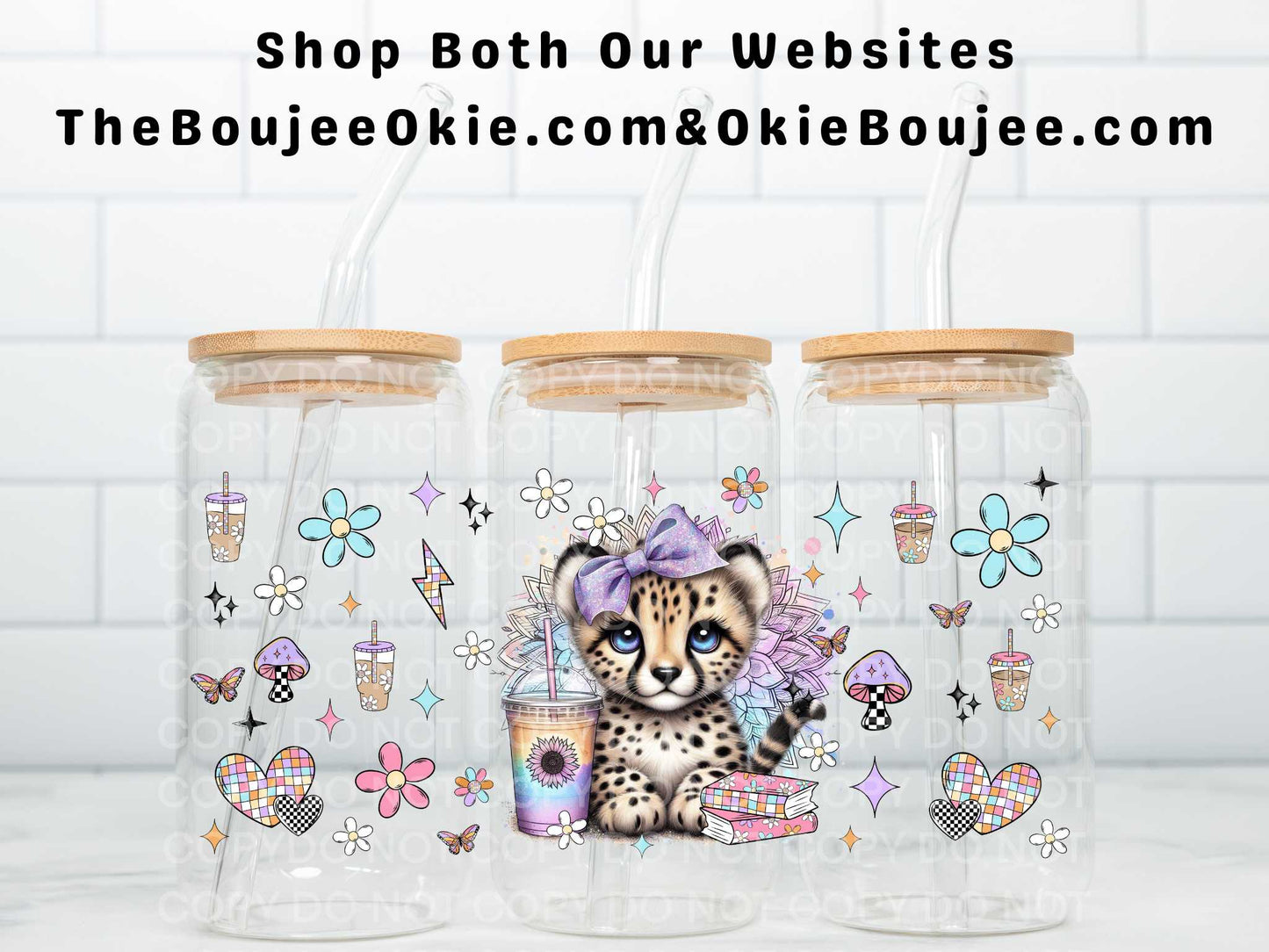 Cute Baby Cheetah Double Sided Uv Dtf Wrap