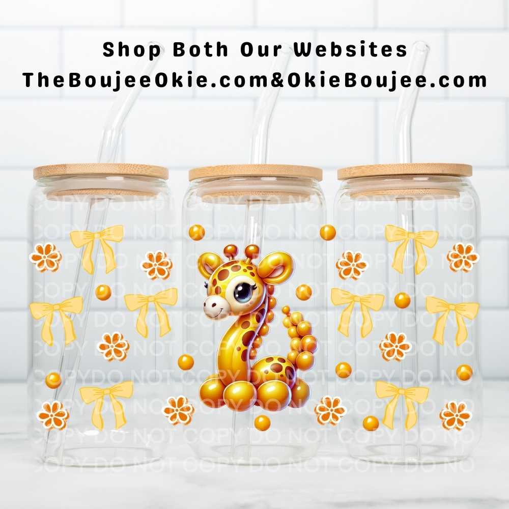Balloon Giraffe Uv Dtf Cup Wrap Double Sided