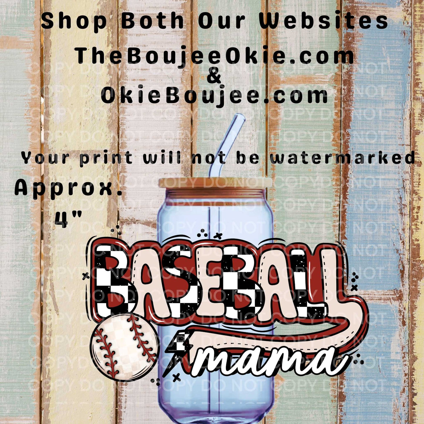 Baseball Mama Uv Dtf Decal