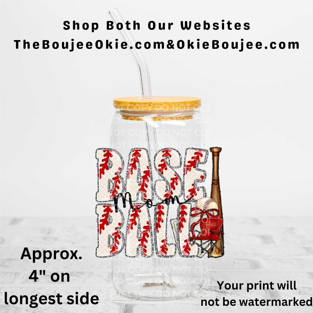 Baseball Mom Uv Dtf Decal Double Sided