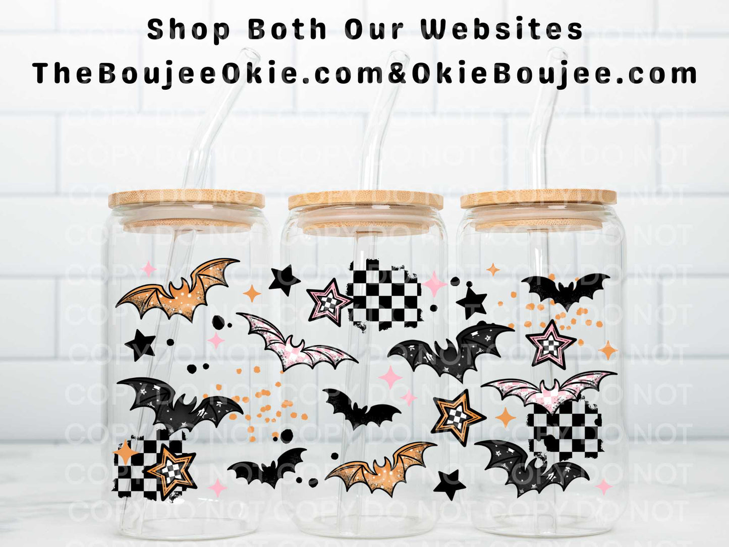 Spooky Cute Bats Double Sided Uv Dtf Wrap Halloween
