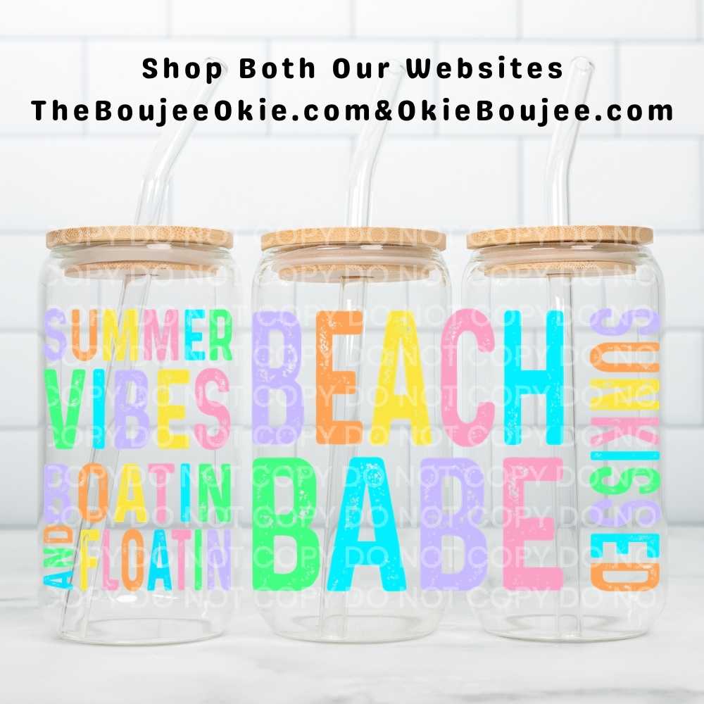 Beach Babe Uv Dtf Cup Wrap Double Sided