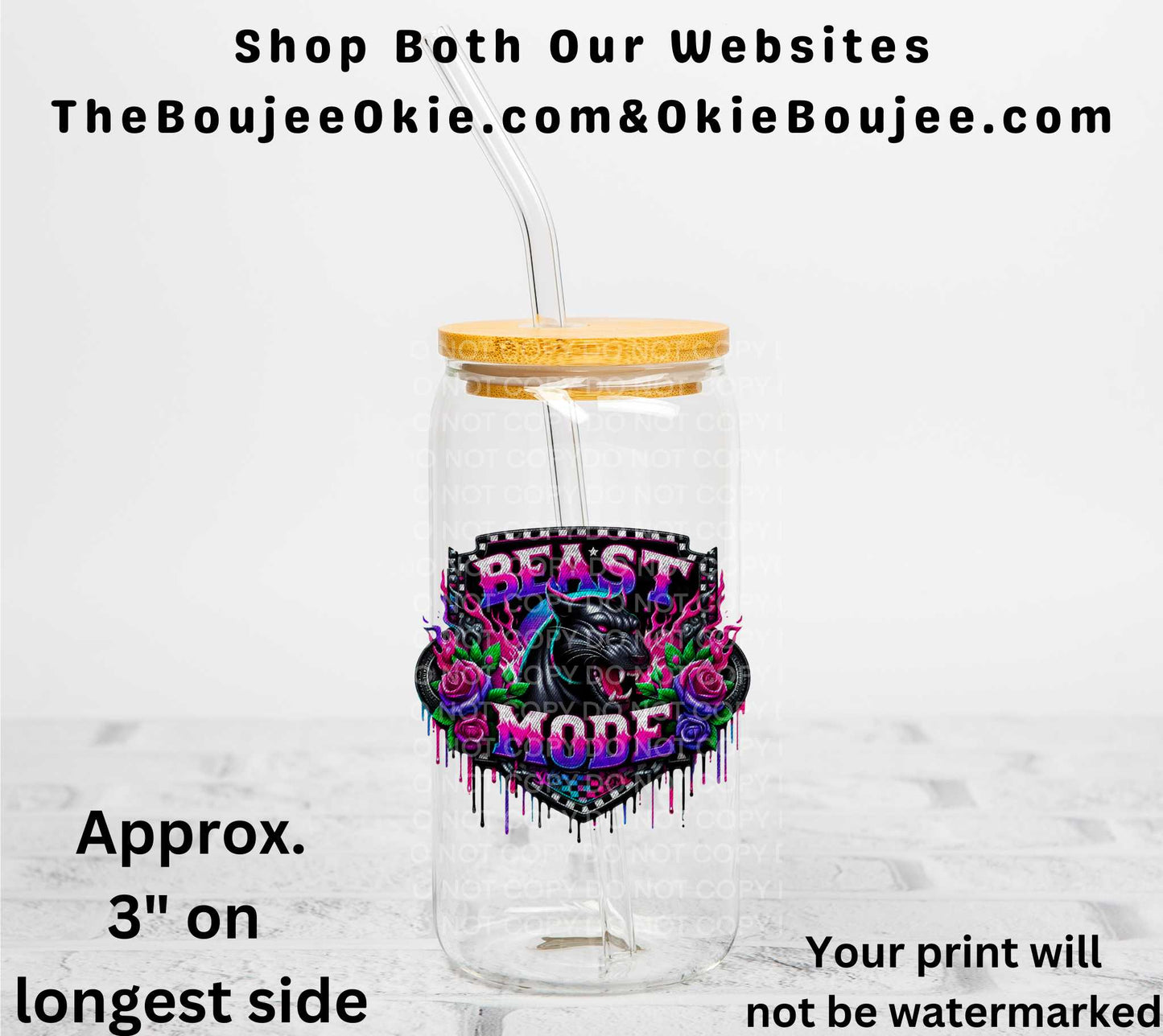 Beast Mode Faux Patch UV DTF Decal Double Sided