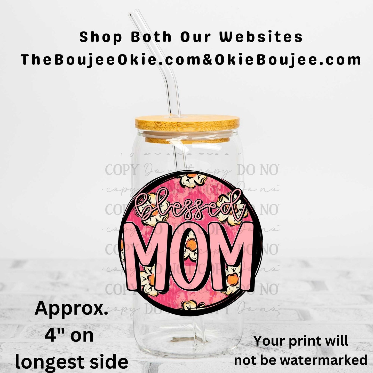 Blessed Mom Uv Dtf Decal Double Sided