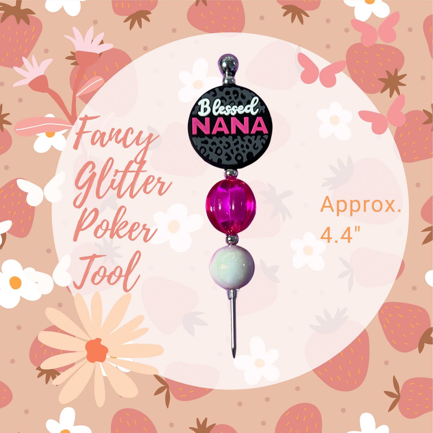 Fancy Beaded Glitter Poker Tool-Blessed Nana