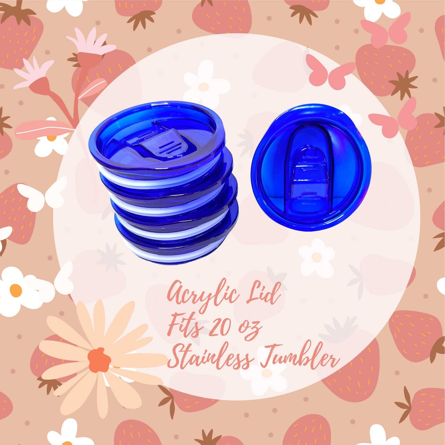 Blue Acrylic Lid for 20oz Stainless Tumblers