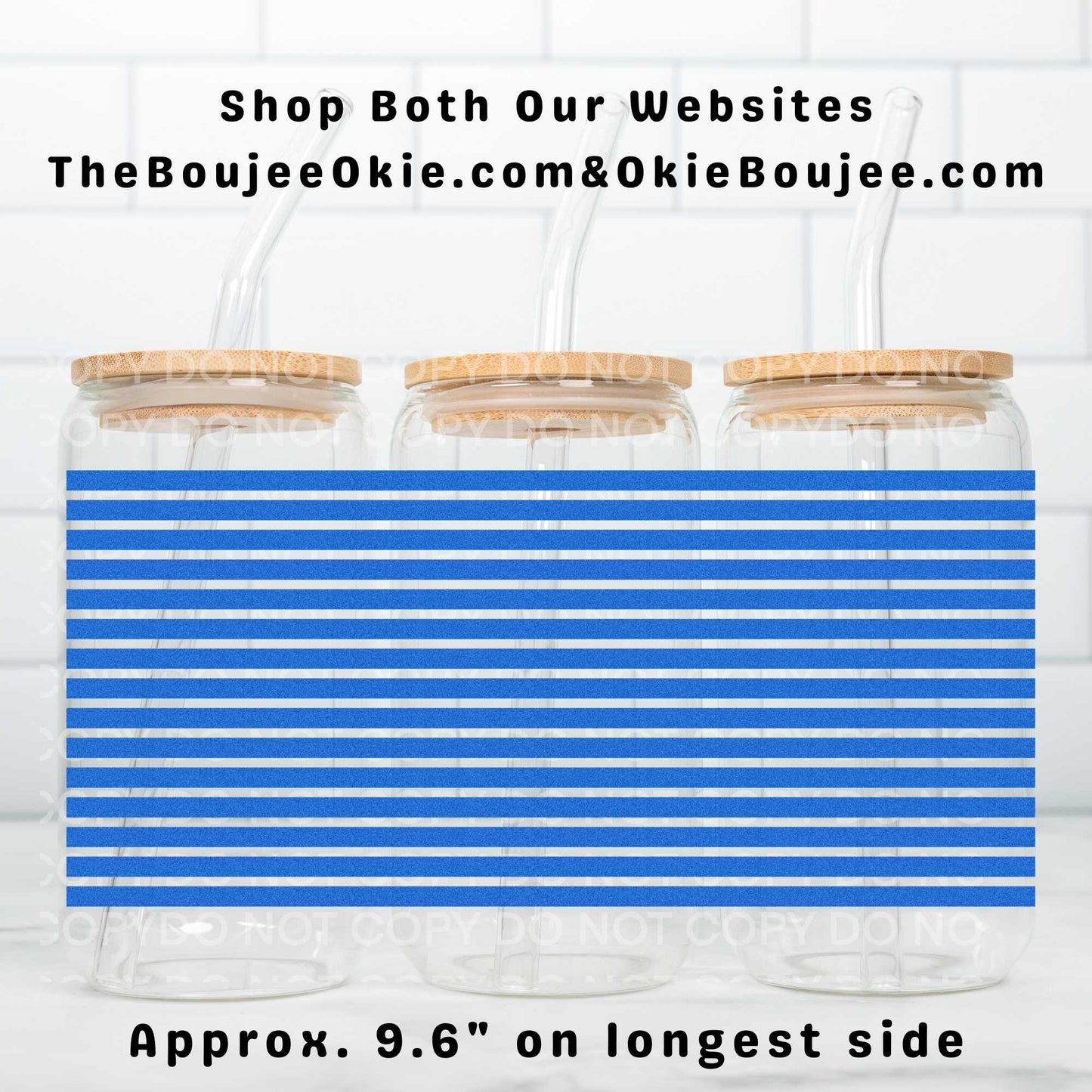 Royal Blue Strips Stripes UV DTF Wrap Or Elements & Clip Art Sheet – Double Sided Cup Wrap Size