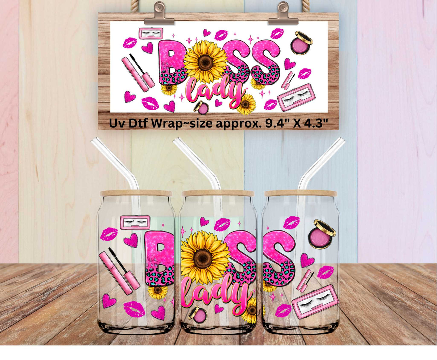 Uv Dtf Wrap Boss Lady | Double Sided
