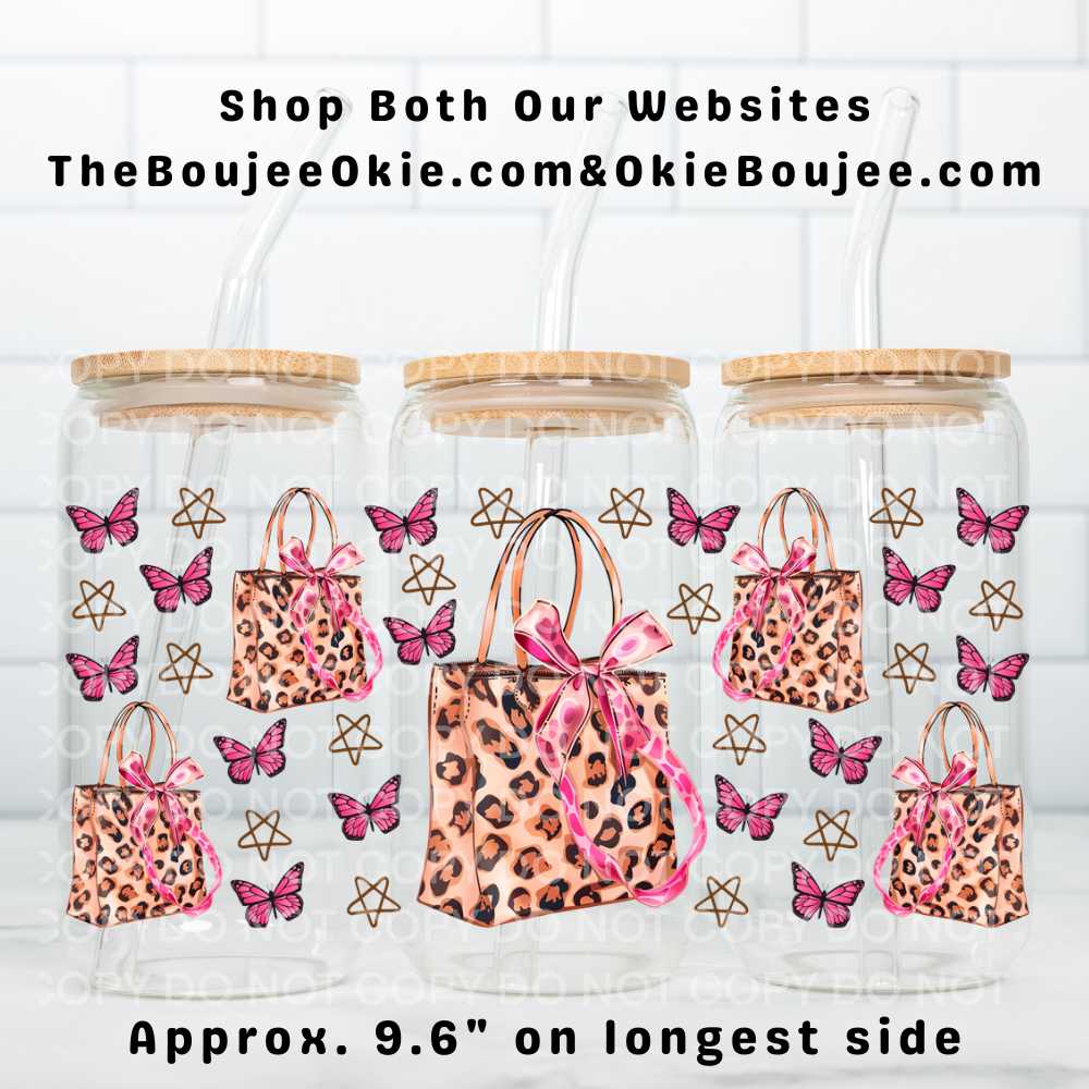 Boujee Leopard Handbags Uv Dtf Wrap Double Sided