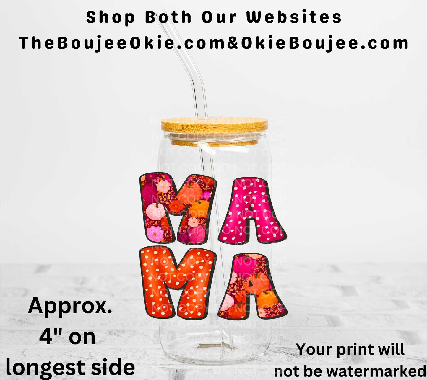 Bright Fall Mama UV DTF Decal Double Sided