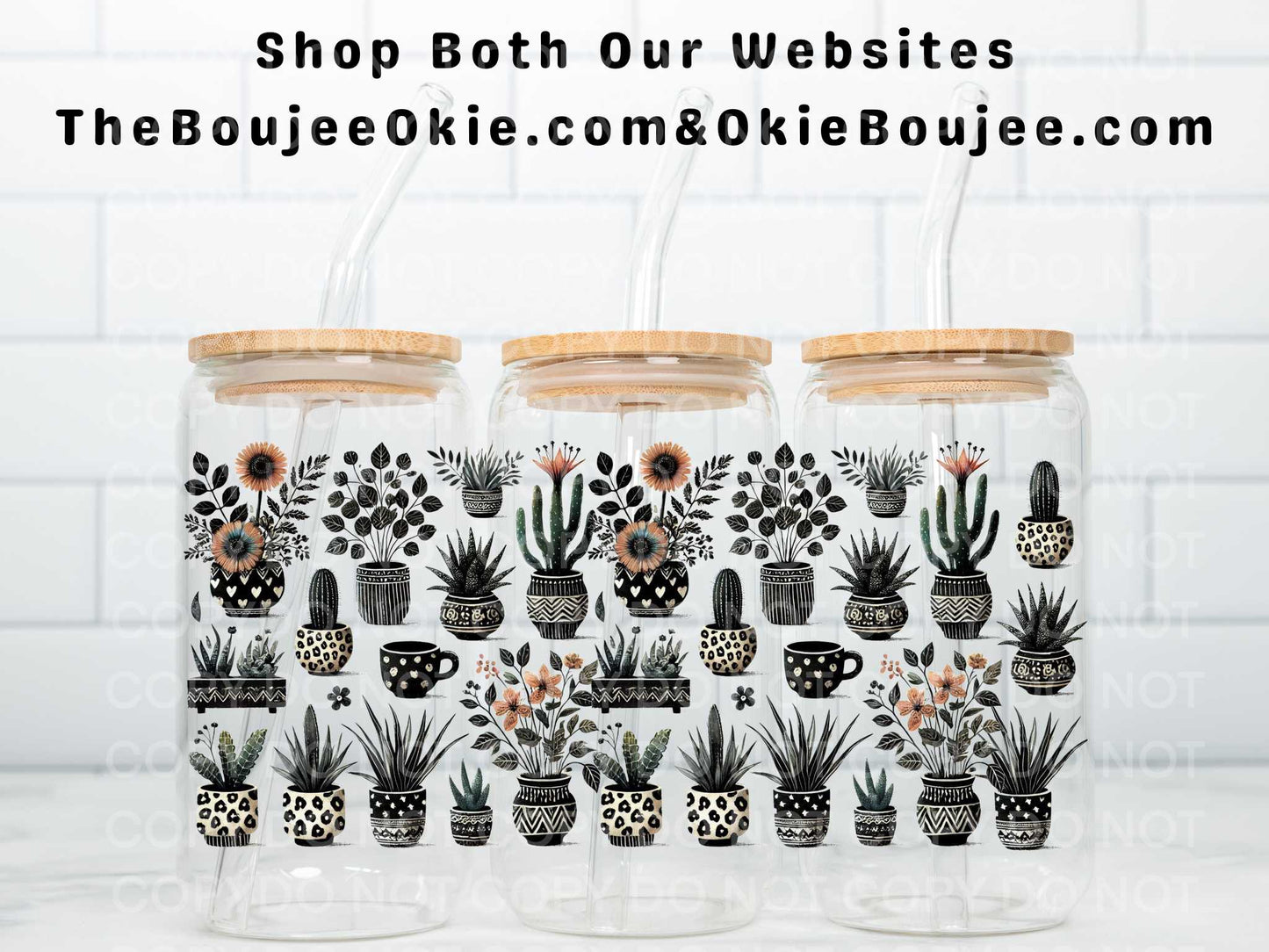 Cactus Plants Elements Double Sided Uv Dtf Wrap