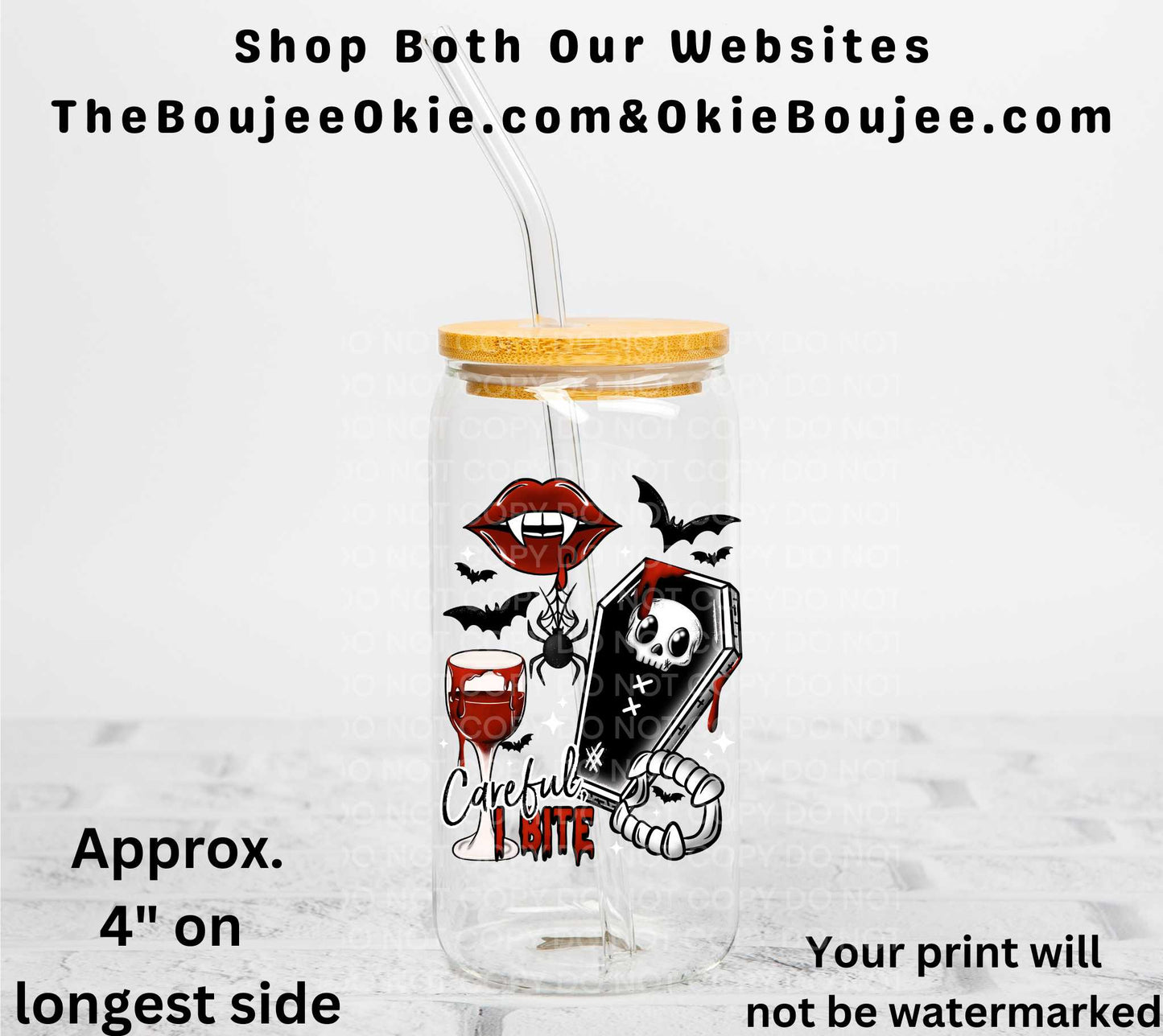 Careful I Bite UV DTF Decal Double Sided