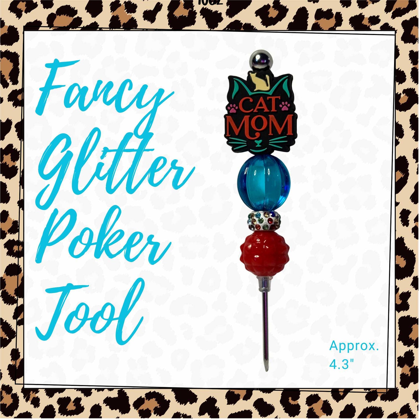 Fancy Beaded Glitter Poker Tool-Cat Mom