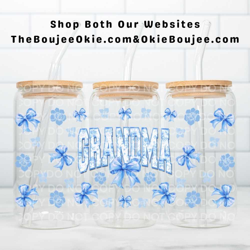 Grandma Bows Uv Dtf Cup Wrap Double Sided
