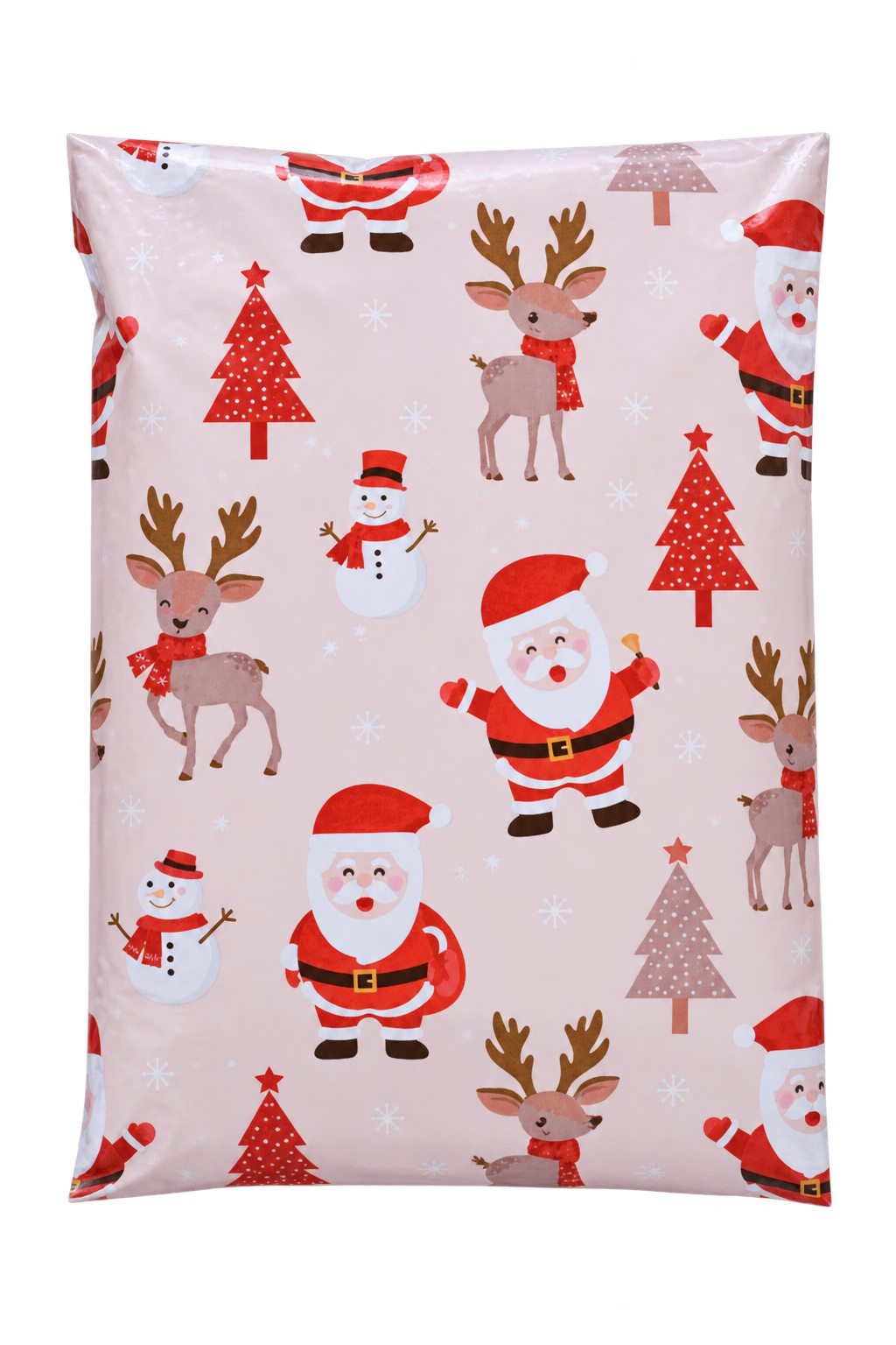 Christmas Santa and Reindeer polymailer with background removed