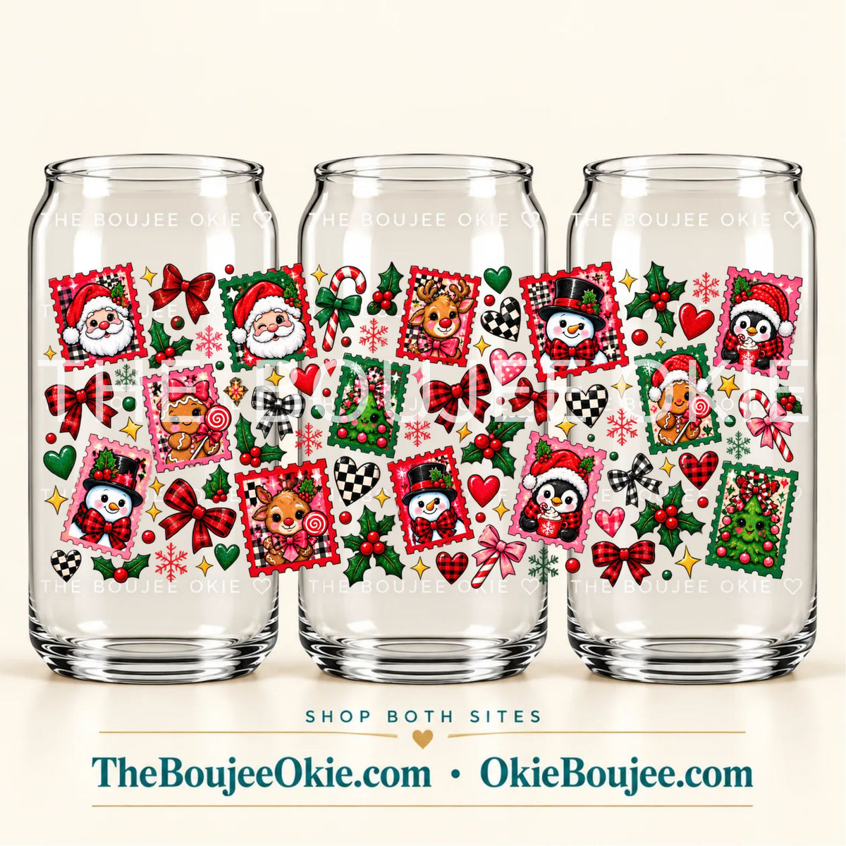 Christmas Stamps Double Sided Uv Dtf Wrap