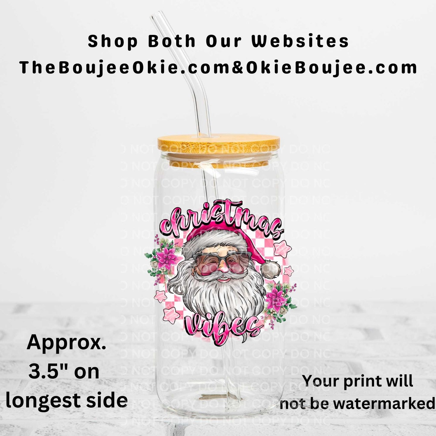 Christmas Vibes Santa UV DTF Decal