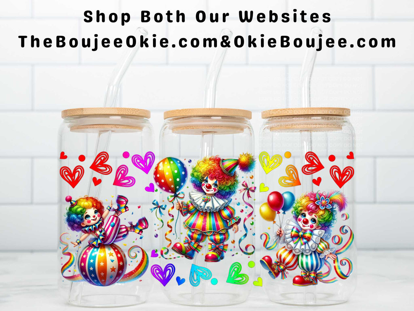 Circus Clowns Double Sided Uv Dtf Wrap