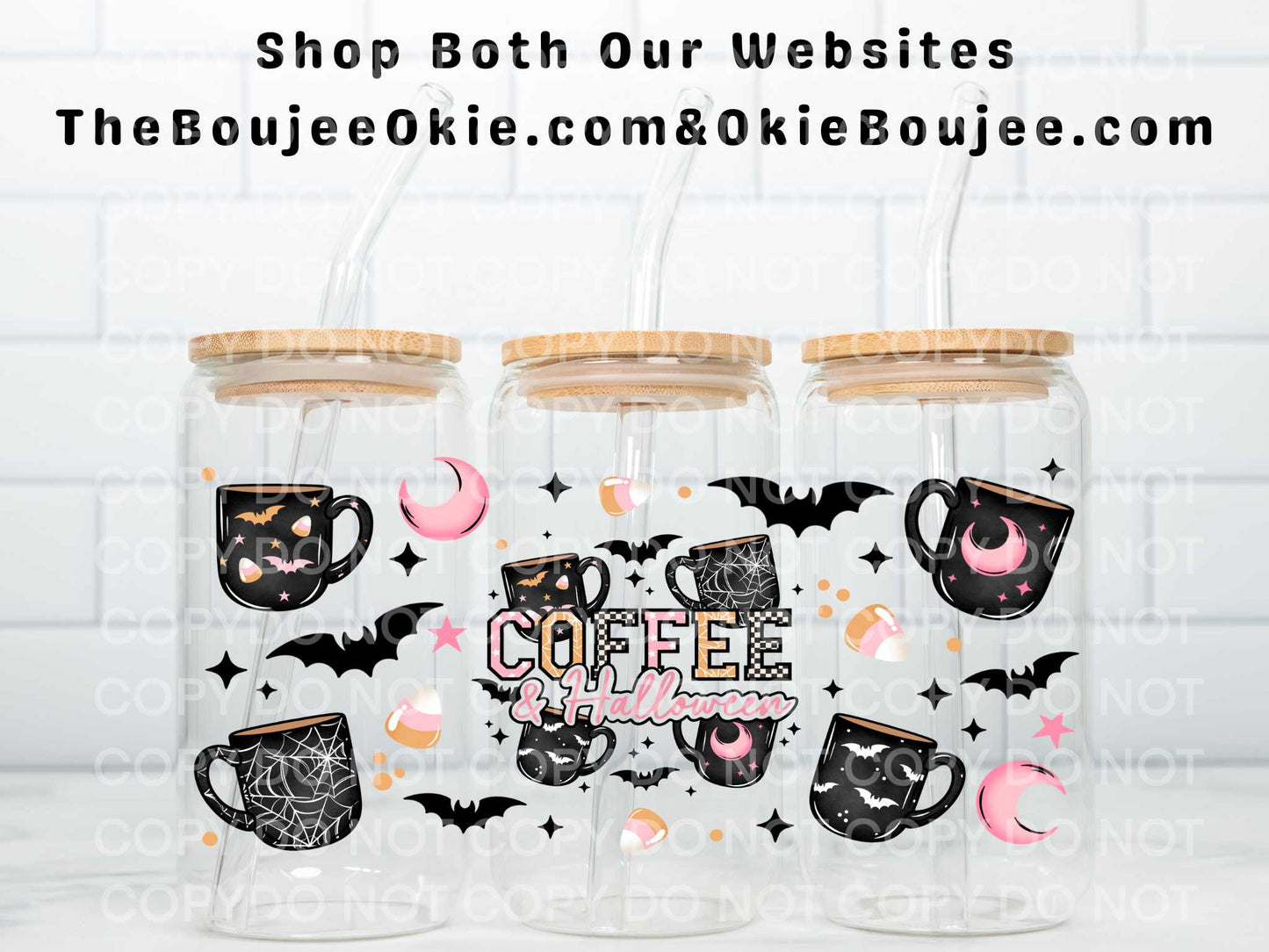 Coffee & Halloween Double Sided Uv Dtf Wrap