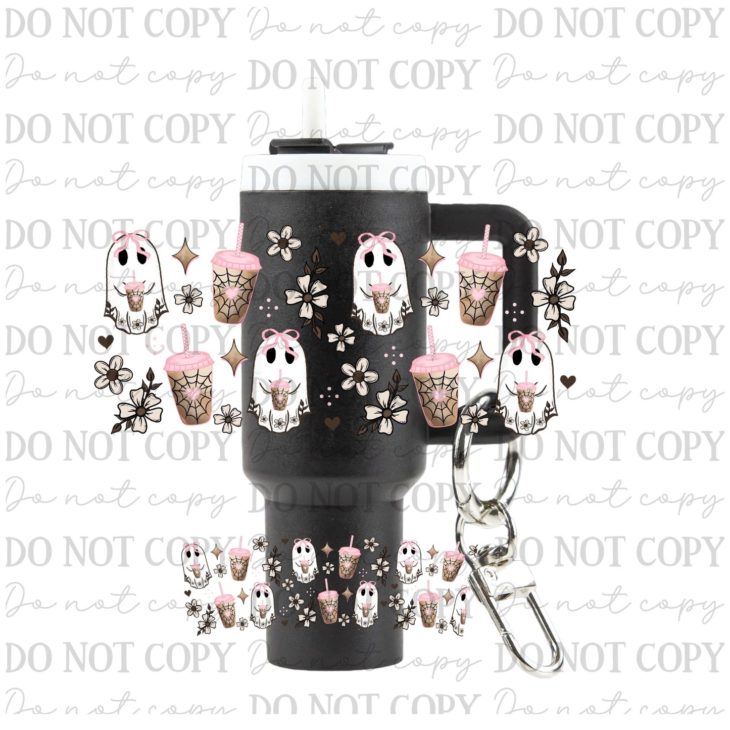 Coffee Ghosts Uv Dtf Wrap For Mini Tumbler Keychains