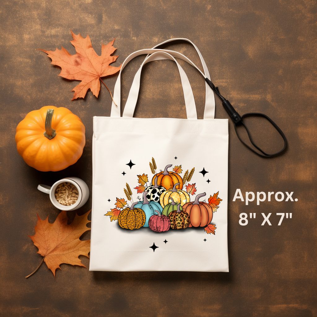 Colorful Pumpkins Tote Bag Sublimation Print