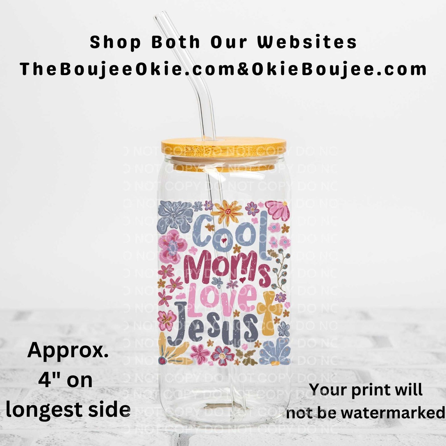 Cool Moms Love Jesus Uv Dtf Decal