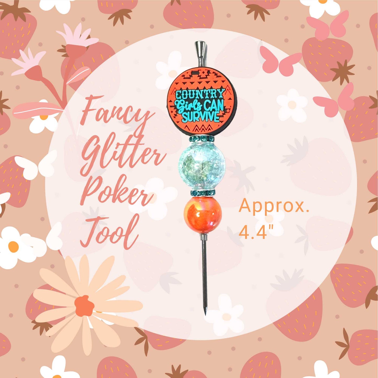 Fancy Beaded Glitter Poker Tool-Country Girls Can Survive