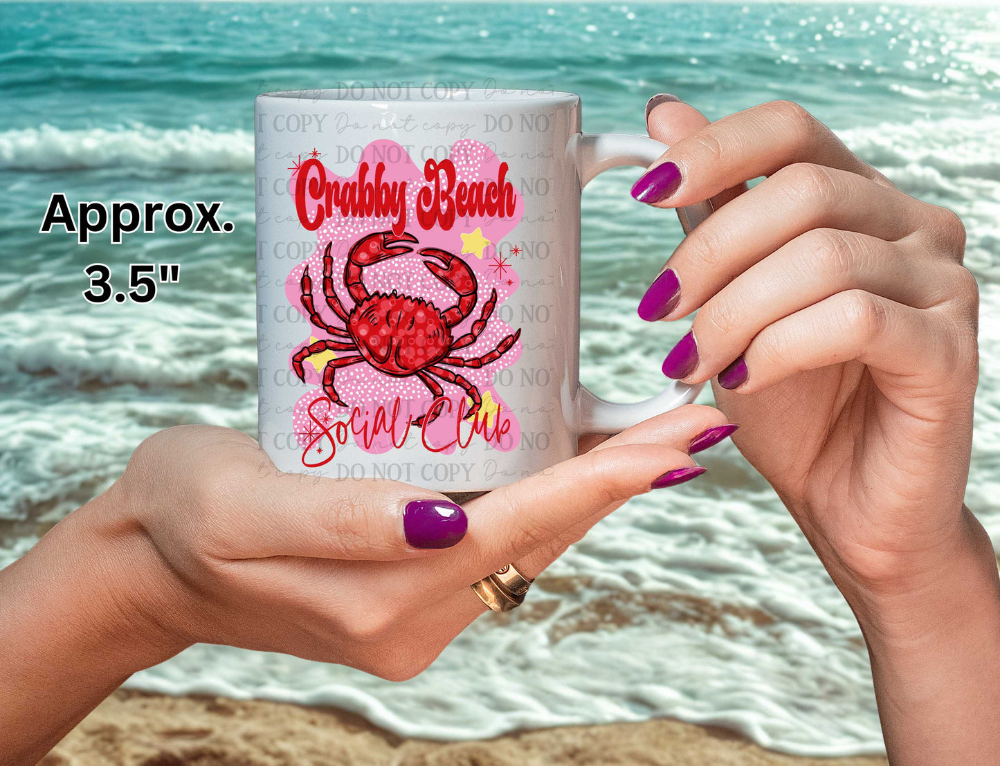 Crabby Beach Social Club Uv Dtf Decal