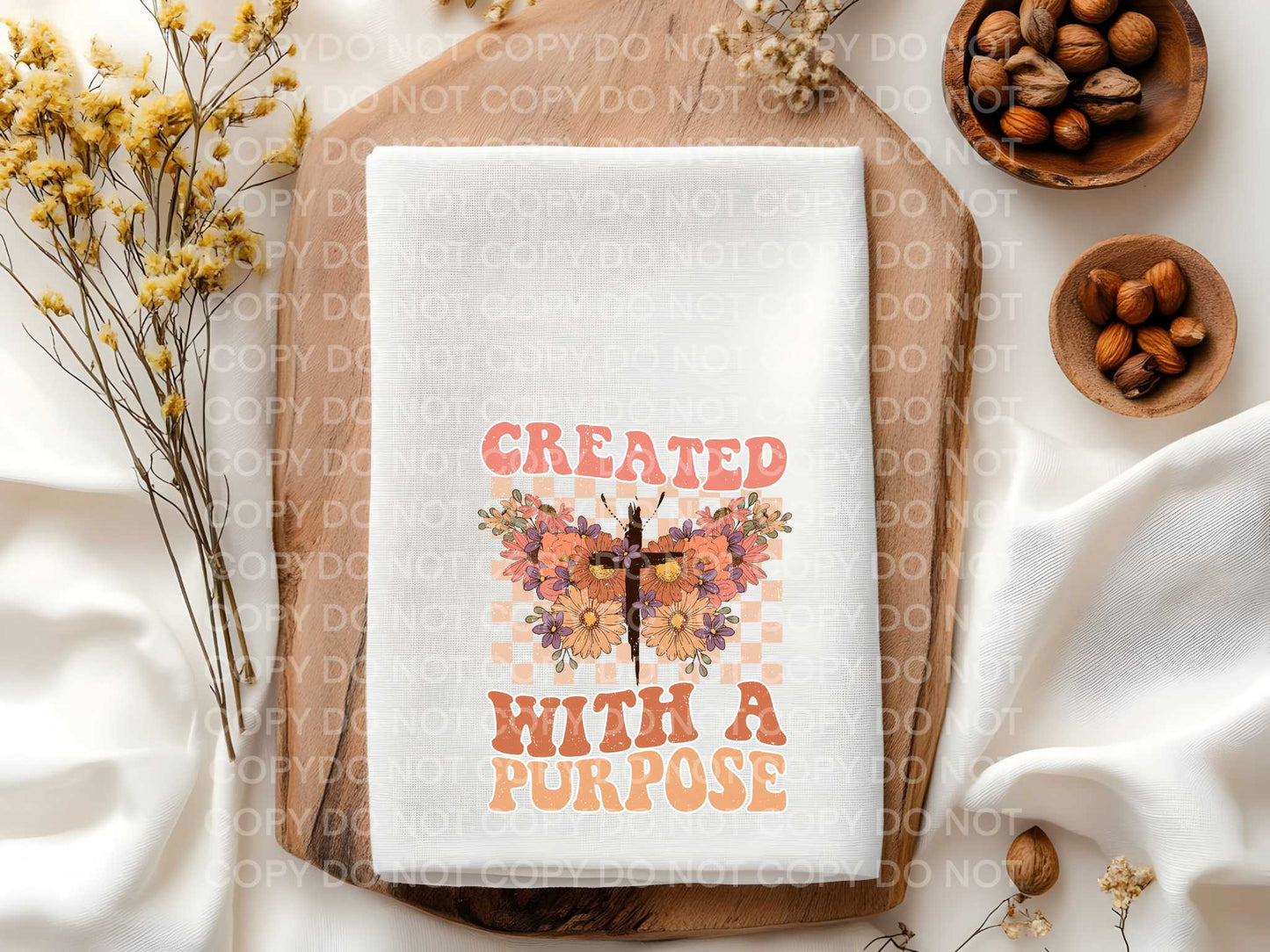 Created With A Purpose Towel Sublimation Print