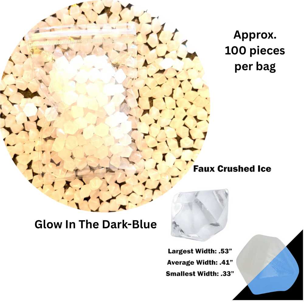 Glow-in-the-Dark Blue Faux Crushed Ice – Perfect for Tumbler Toppers!