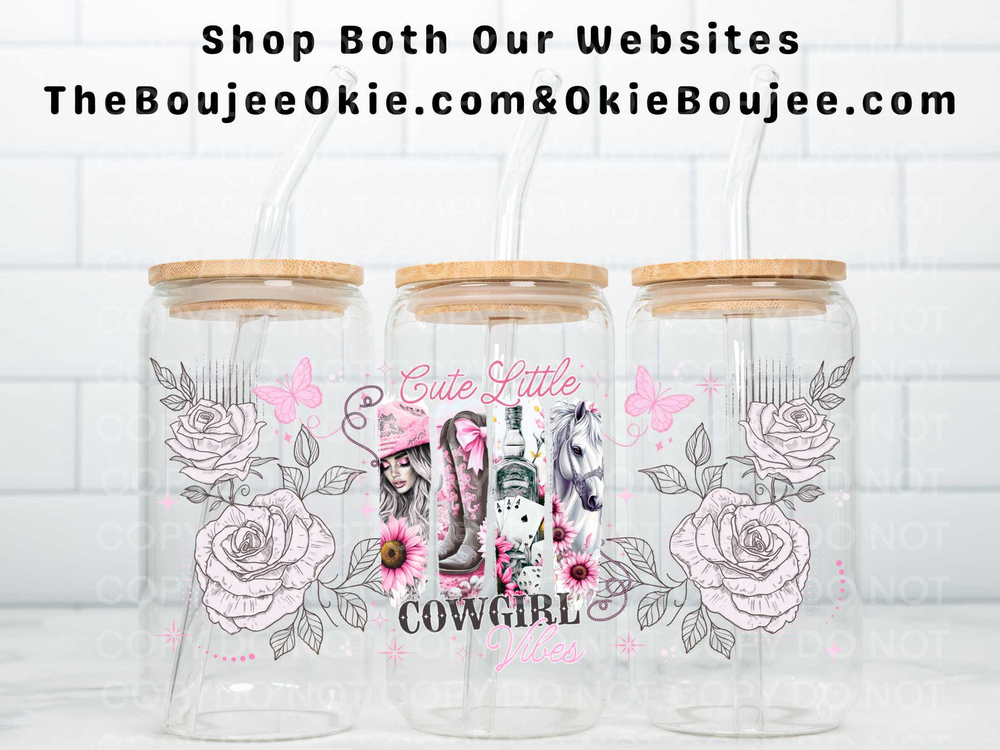 Cute Little Cowgirl Vibes Double Sided Uv Dtf Wrap