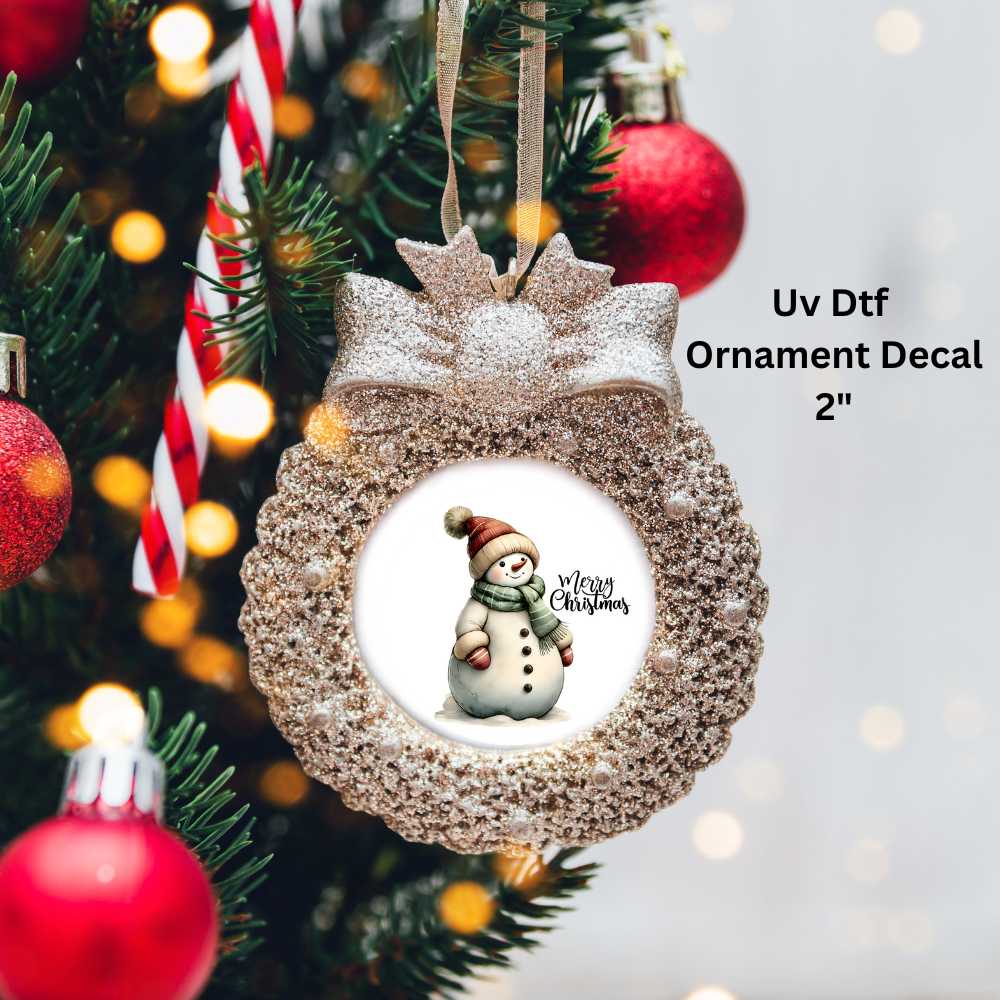 Snowman Christmas Ornament or Magnet UV DTF Decal