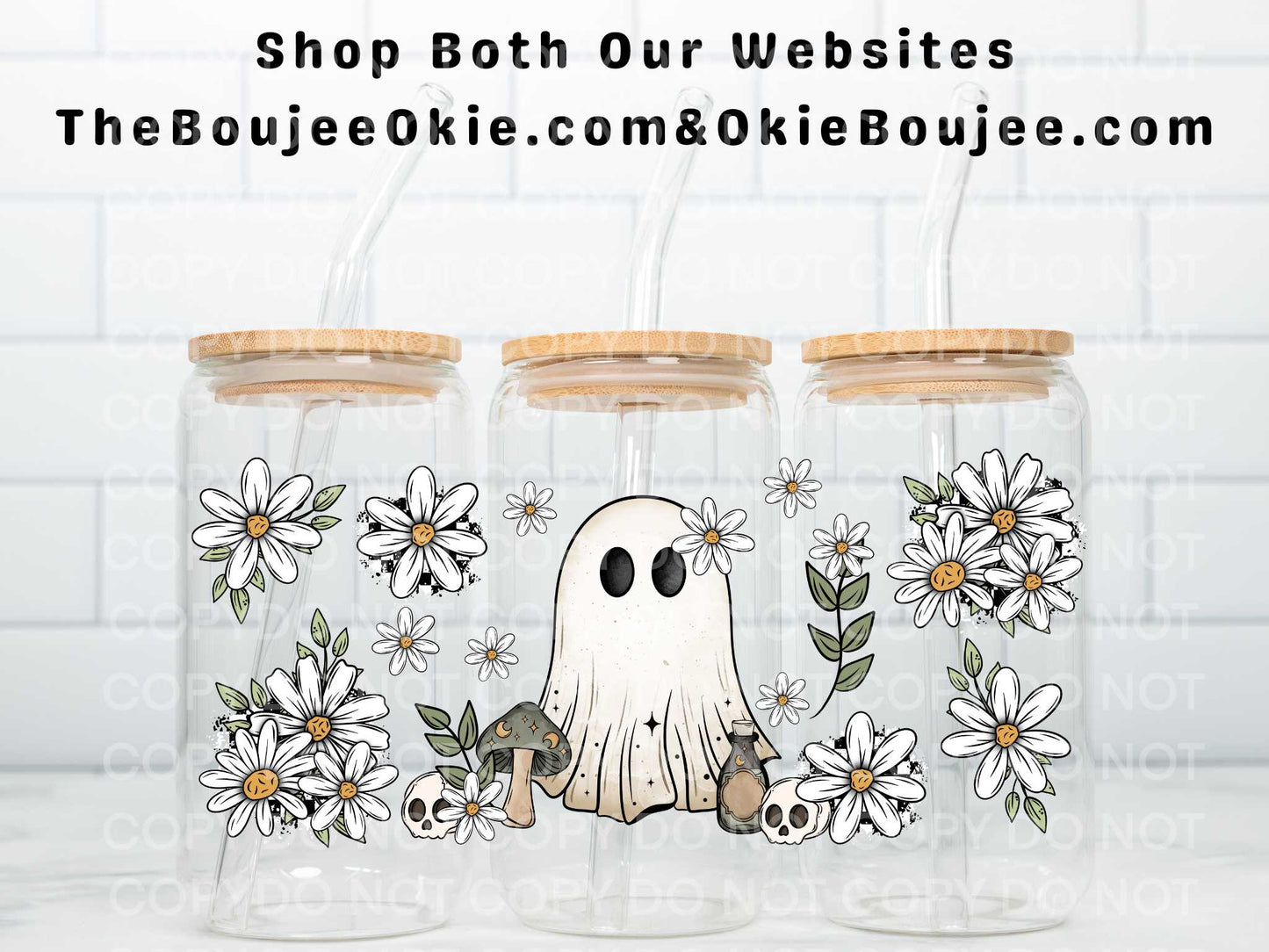 Ghostie & Daisies Double Sided Uv Dtf Wrap